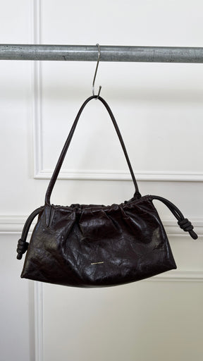 Scanlan Theodore Dark Brown Ruched Pouch Shoulder Bag