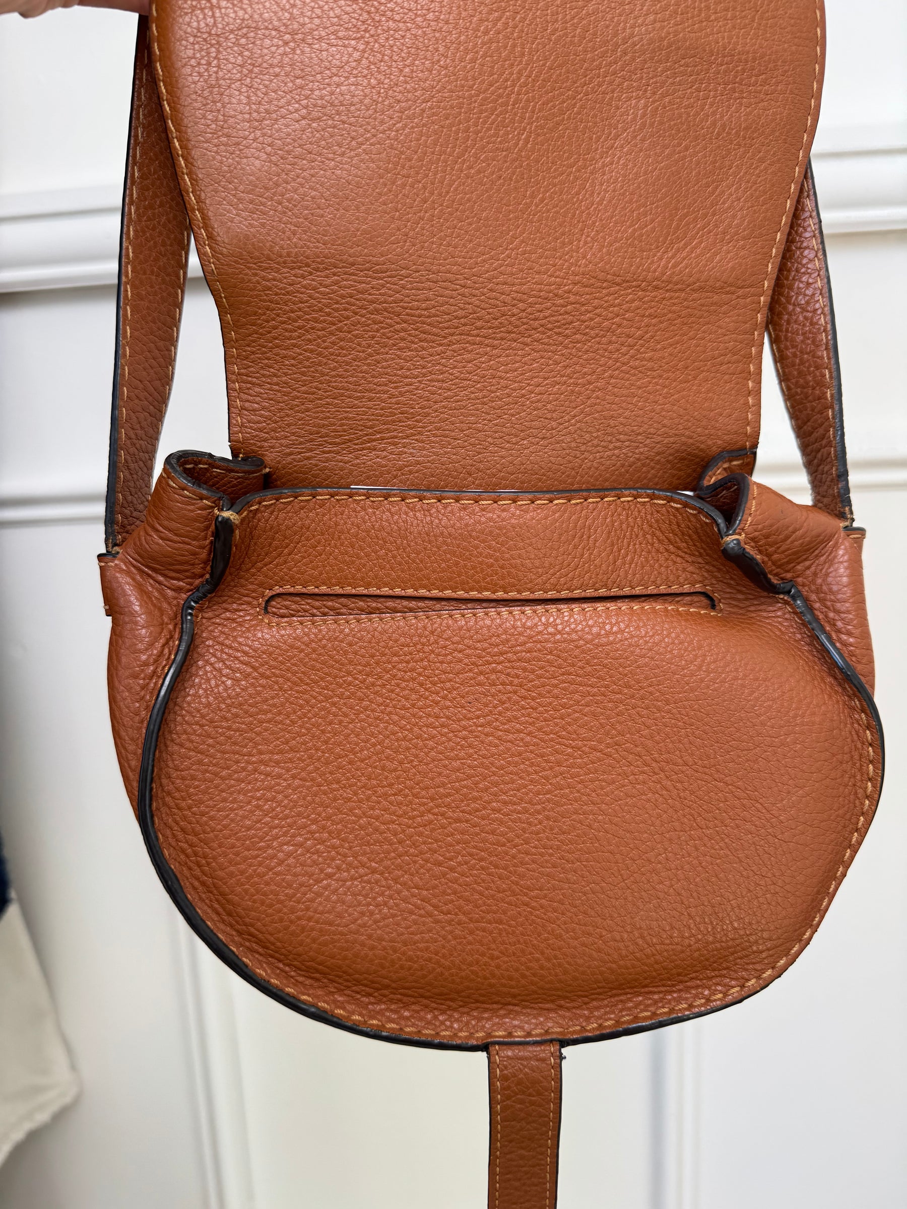 Chloé Tan Grained Leather Marcie Bag