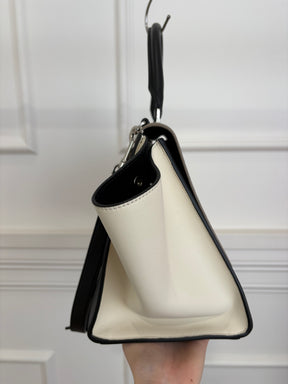Celine Black, Taupe and Cream Leather Trapeze Bag