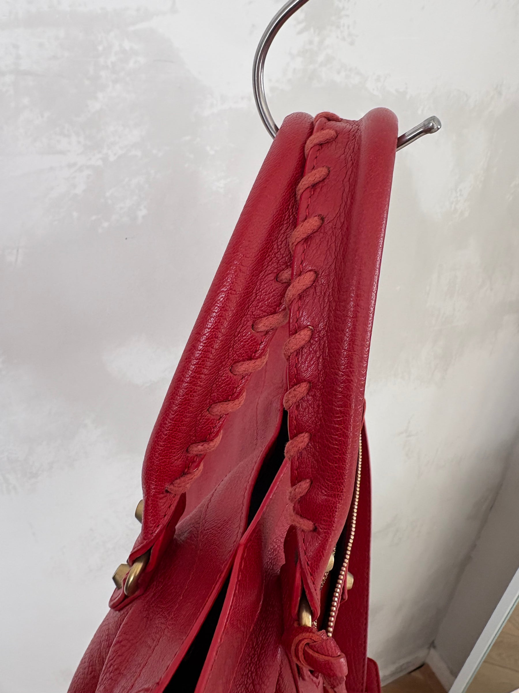 Balenciaga Red Leather City Bag