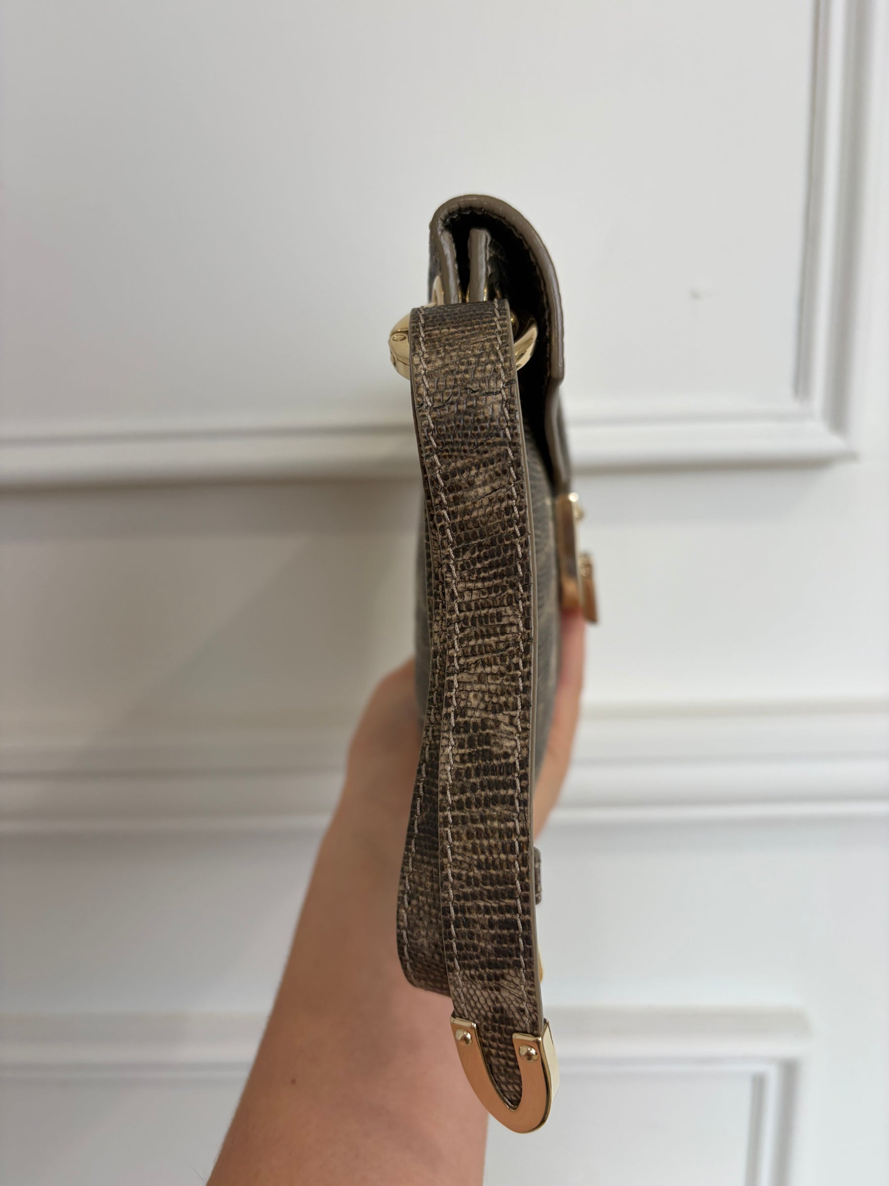 Jimmy Choo Snake Skin Embossed Wristlet Clutch