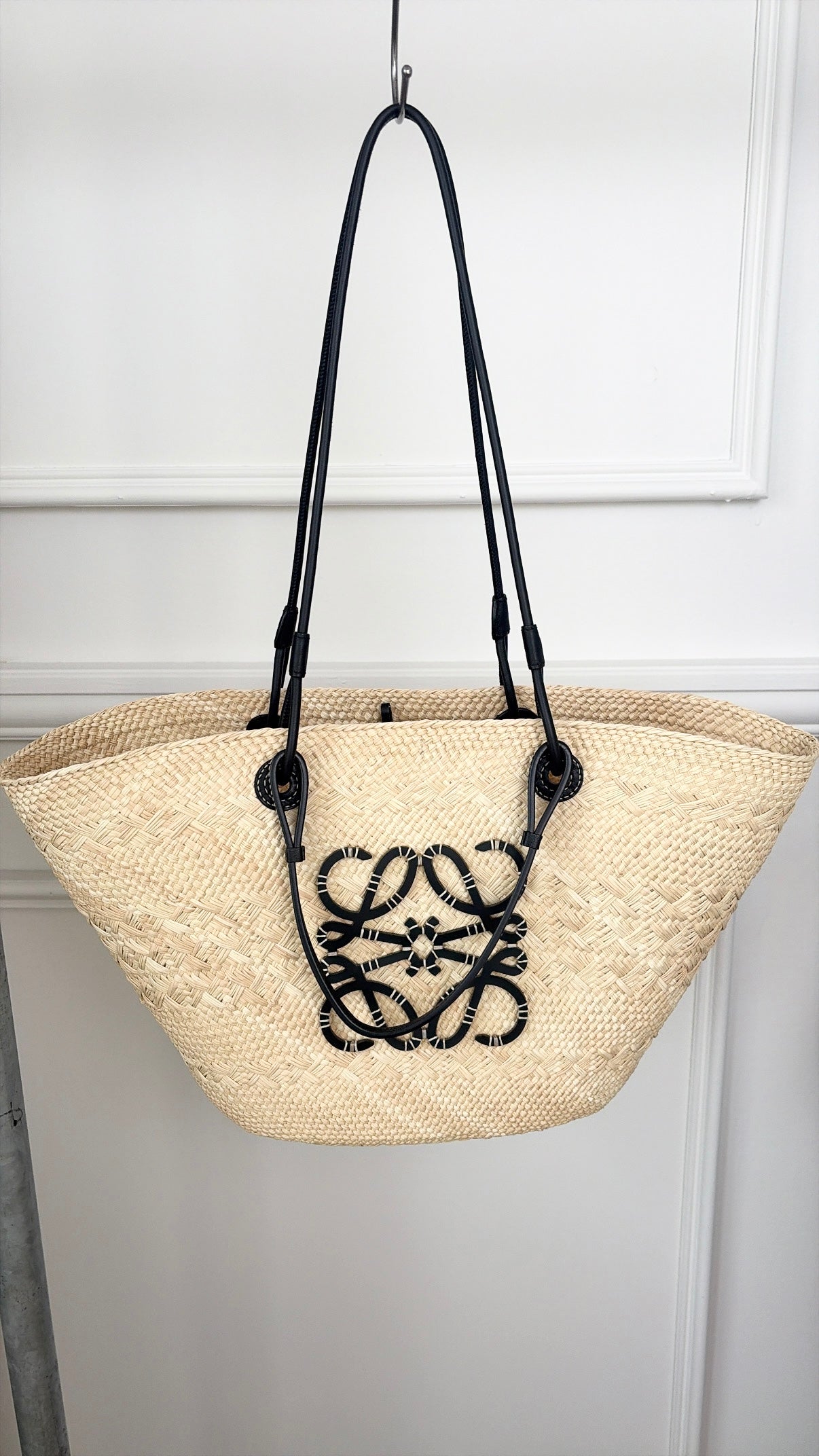 Loewe Medium Anagram Basket Bag In Irica Palm and Calfskin