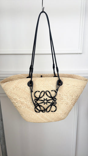 Loewe Medium Anagram Basket Bag In Irica Palm and Calfskin