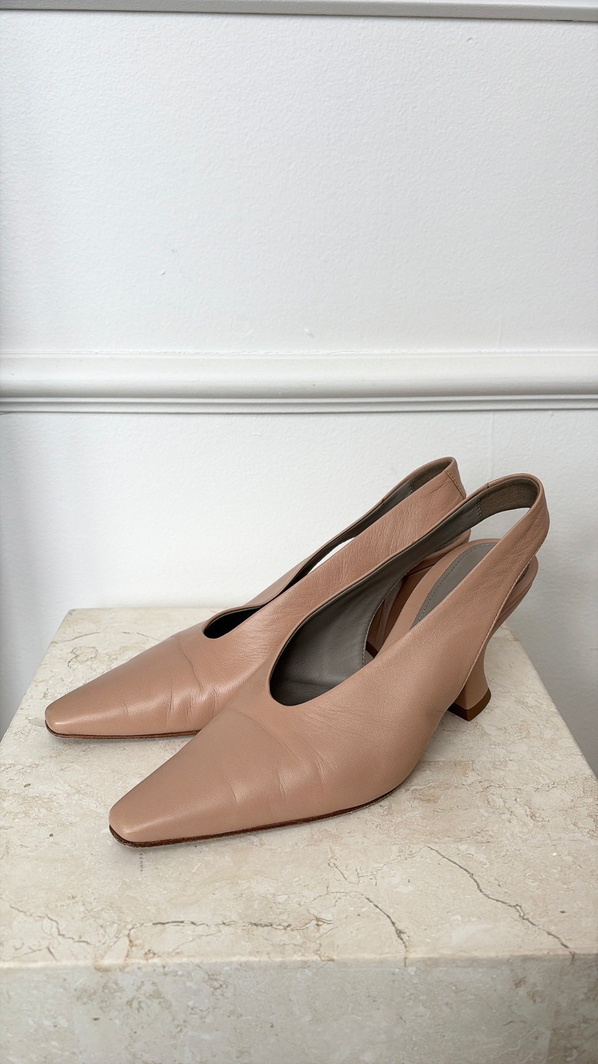 Bottega Veneta Beige Slingback Pumps, 38