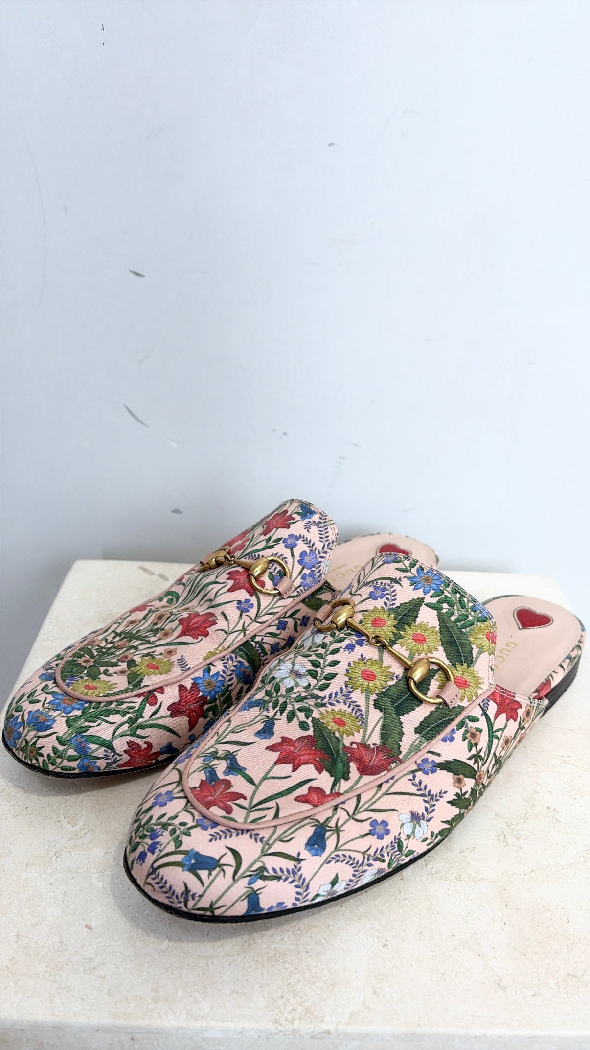 Gucci Pink Floral Princeton Mule, 40.5