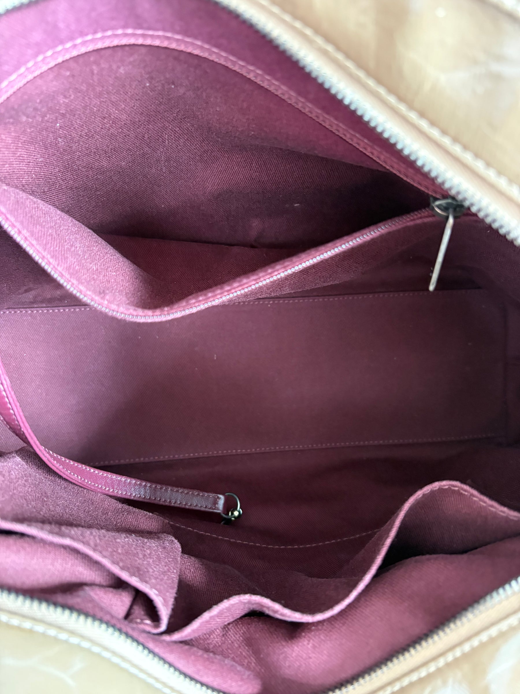 Chanel Taupe Quilted Coated Canvas Shoulder Tote