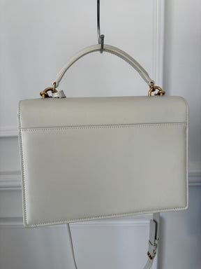 Saint Laurent Ecru Leather Large Sunset Bag