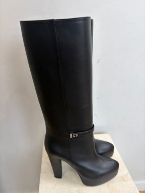 Dior Black Leather Platform Edgy Boot, 38
