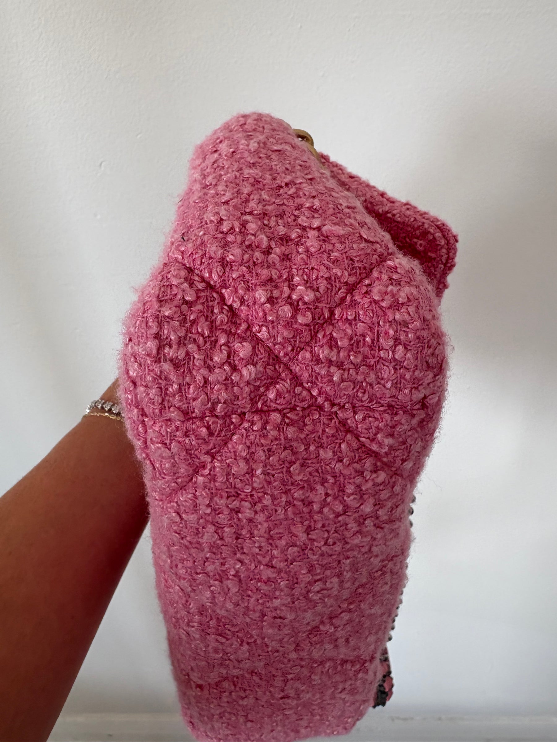 Chanel Pink Tweed Boucle Small 19 Bag