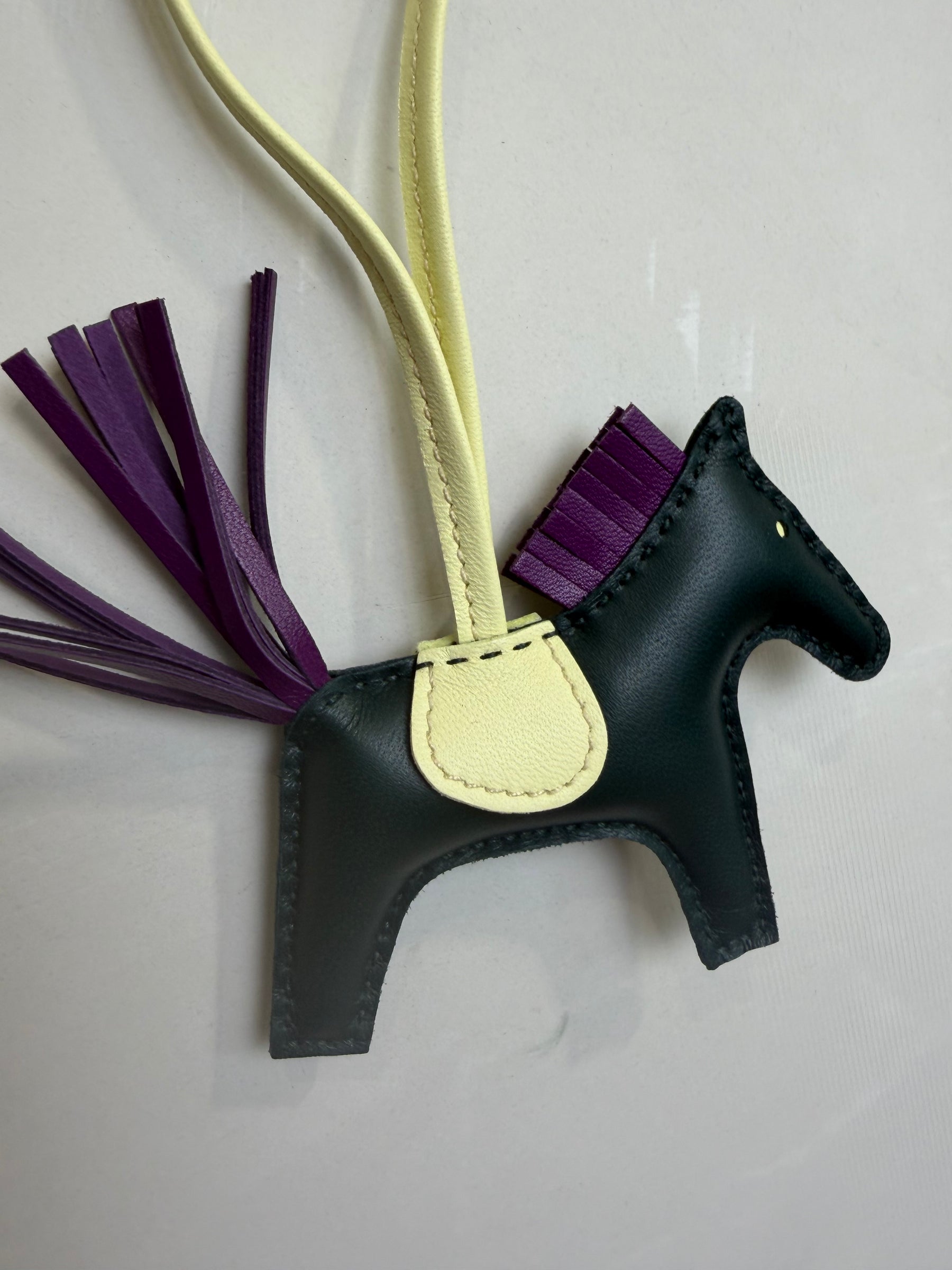 Hermès Green, Yellow and Purple Rodeo PM Charm