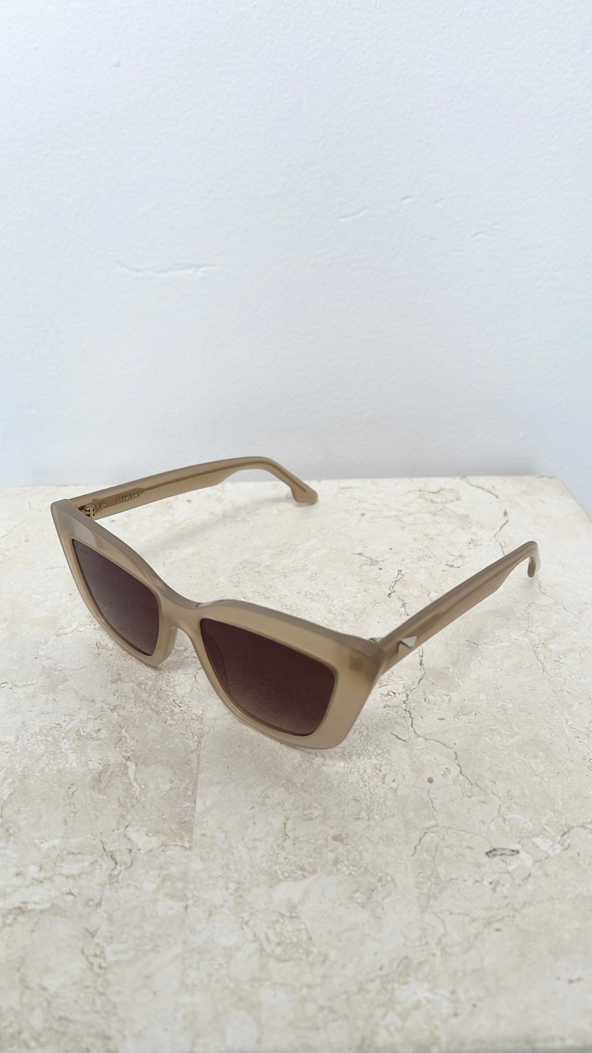 Scanlan Theodore Soft Cat Eye Sunglasses In Milky Nude