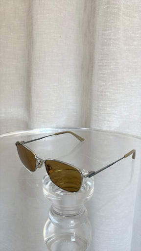 Bottega Veneta Silver Rectangular Sunglasses
