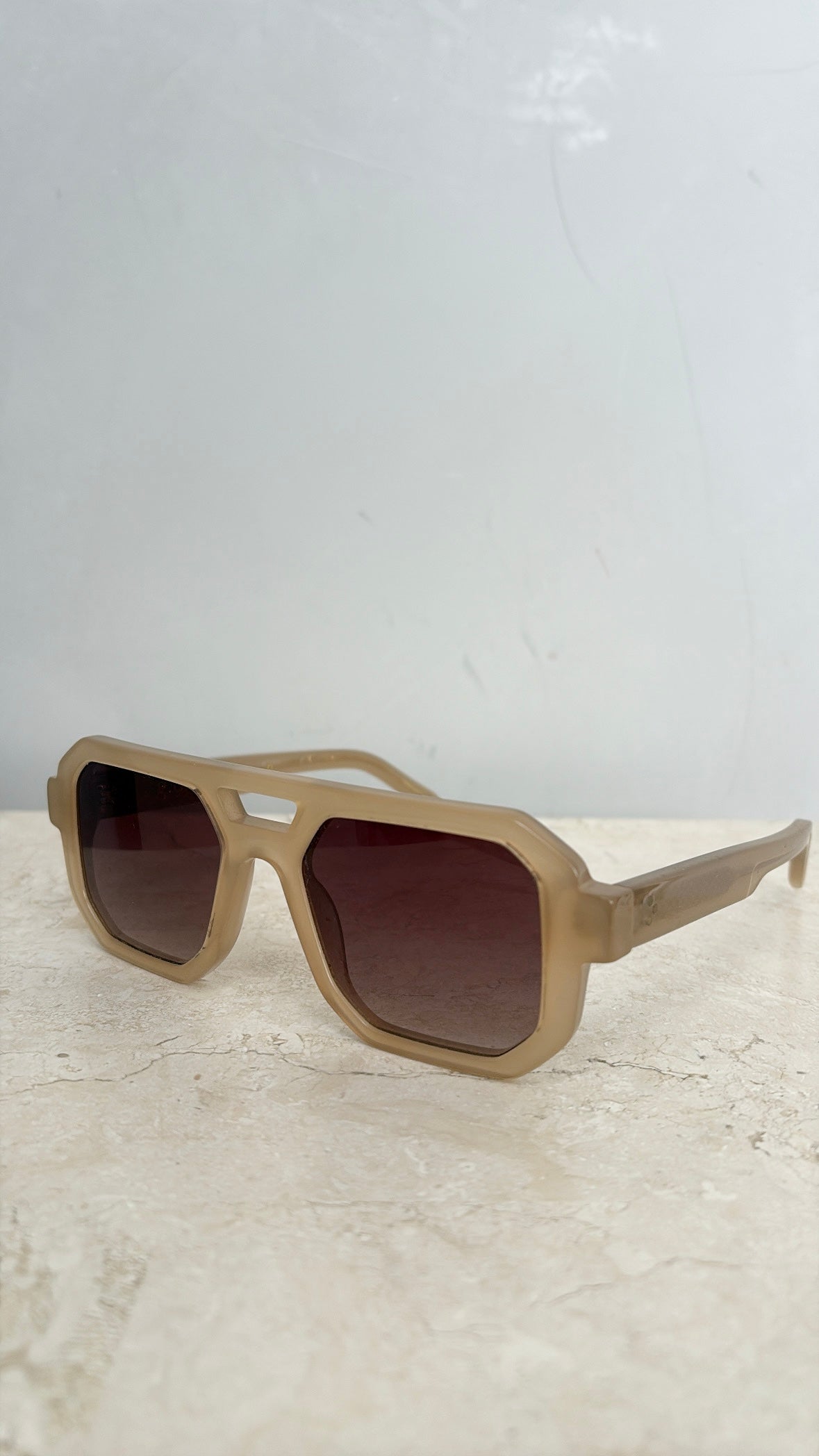 g.o.d Taupe Flap Top Aviator Sunglasses