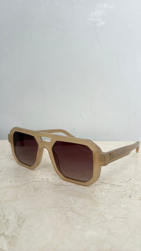 g.o.d Taupe Flap Top Aviator Sunglasses