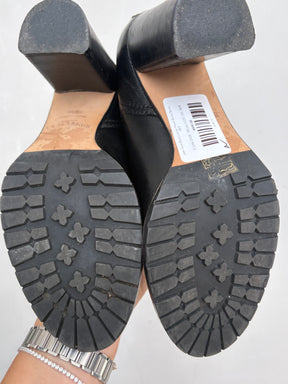 Jimmy Choo Black Leather Heeled Buckle Boots, 38.5