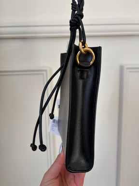 Jill Sander Medium Cannolo Leather Shoulder Bag In black