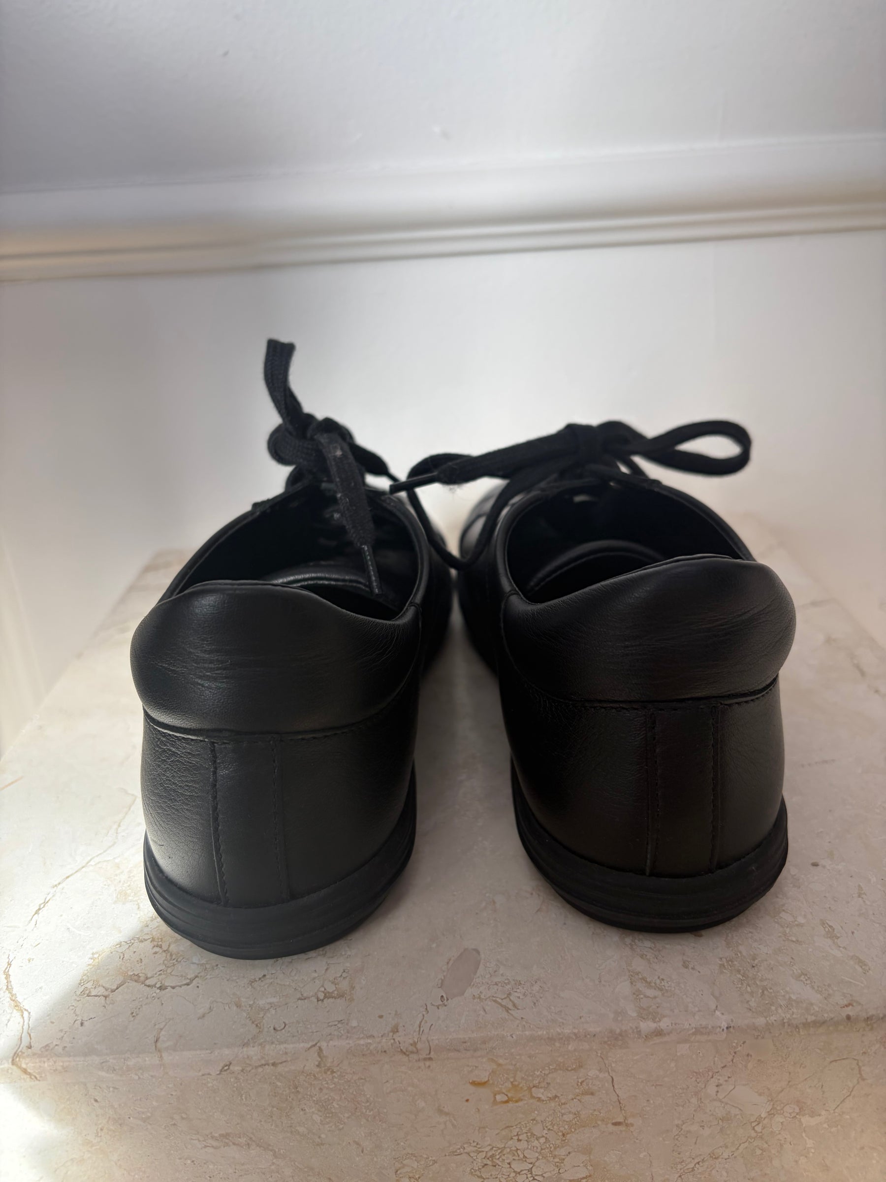 Chanel Uniform Black Leather Sneakers, 36