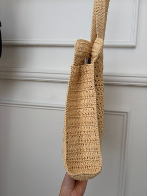 Miu Miu Raffia Logo Tote