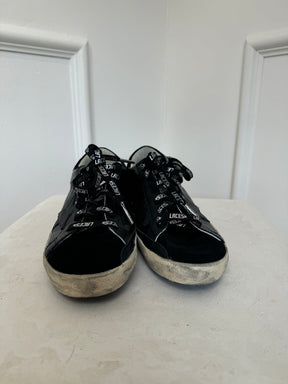 Golden Goose Superstar Black Embossed Sneakers, 39