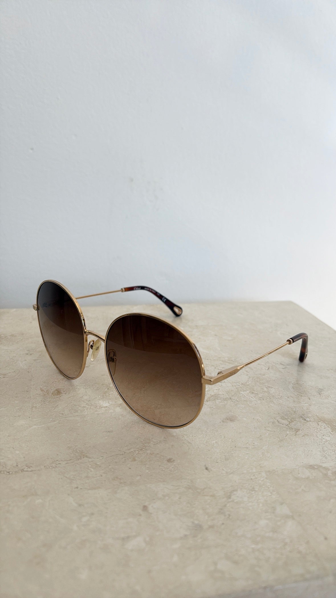 Chloé Round Gold Frame Sunglasses