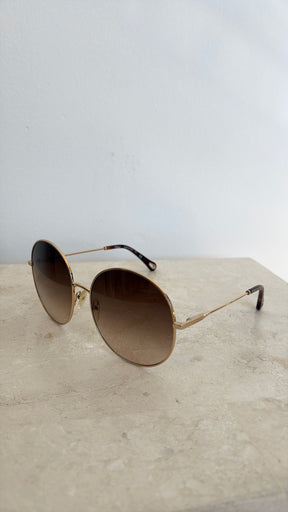 Chloé Round Gold Frame Sunglasses