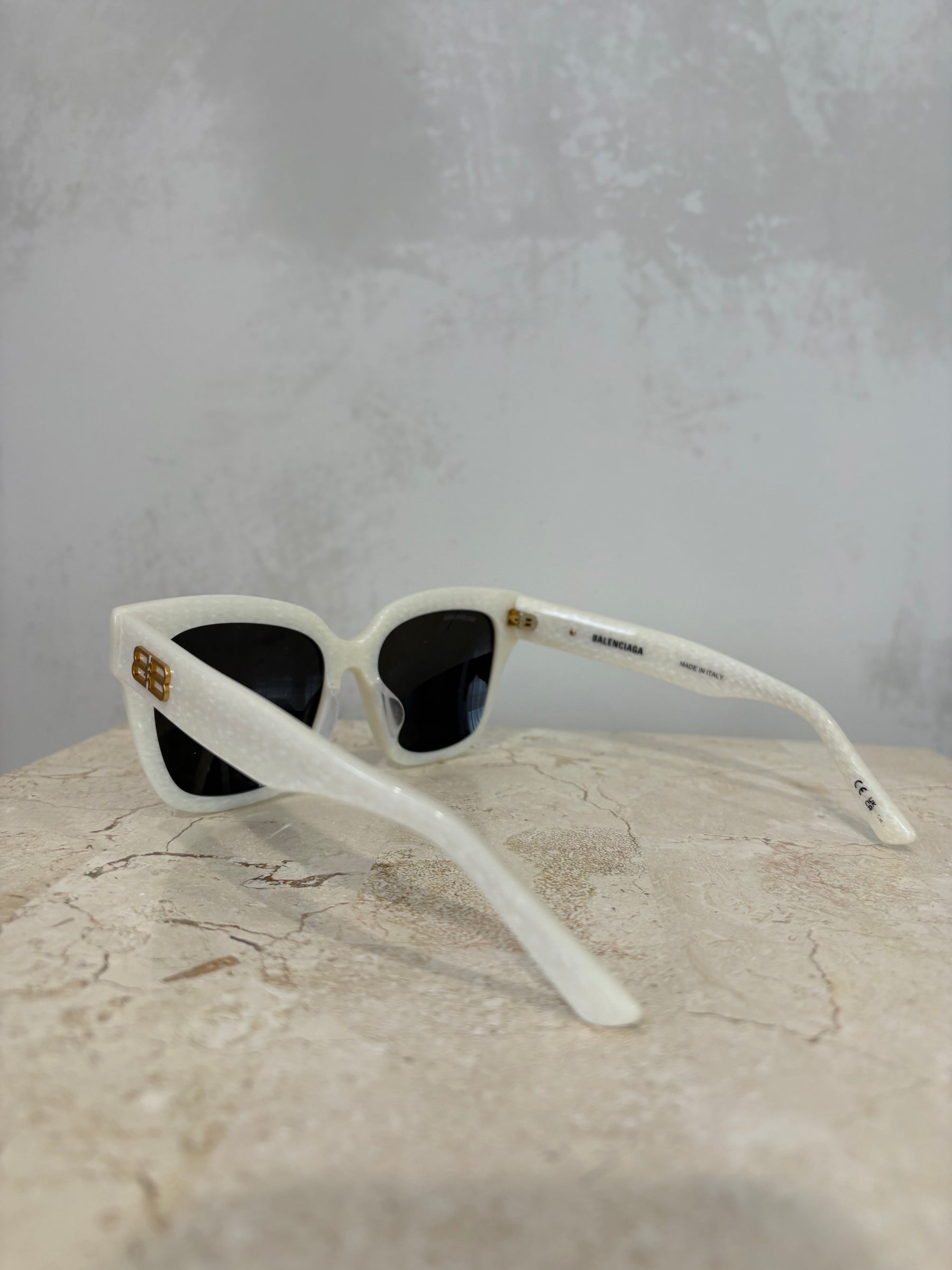 Balenciaga White Oversized Square Sunglasses