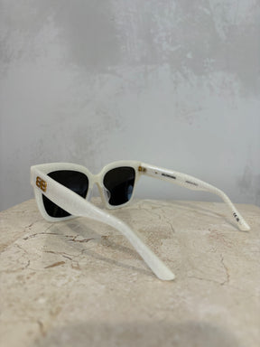 Balenciaga White Oversized Square Sunglasses