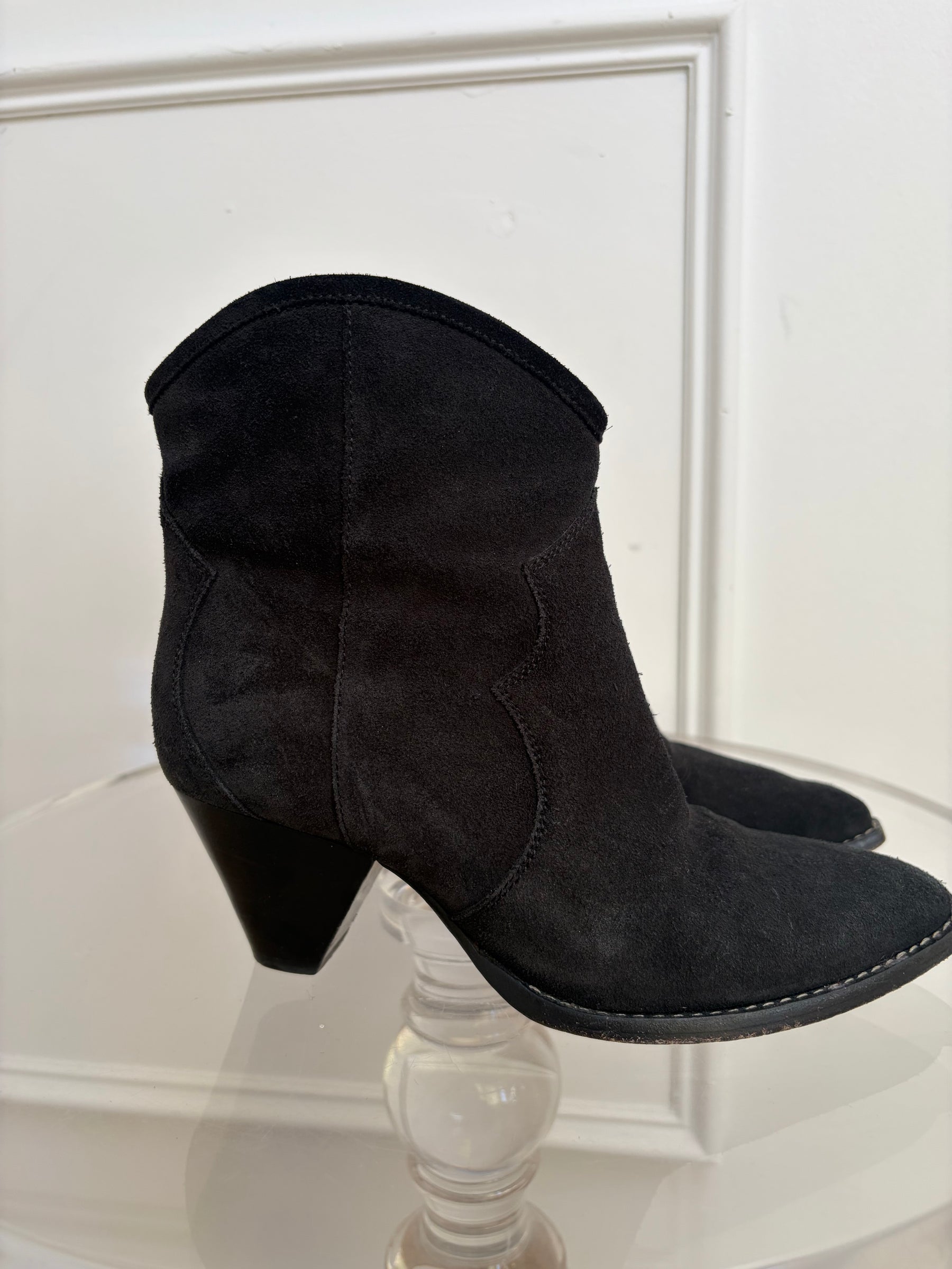 Isabel Marant Black Suede Ankle Boots, 37
