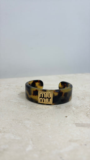 Miu Miu Tortoieshell Logo Cuff, M