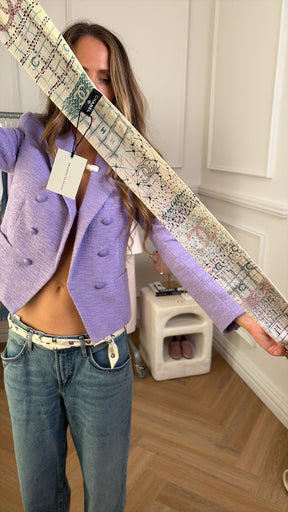 Chanel Silk Logo Twilly Pink Multi