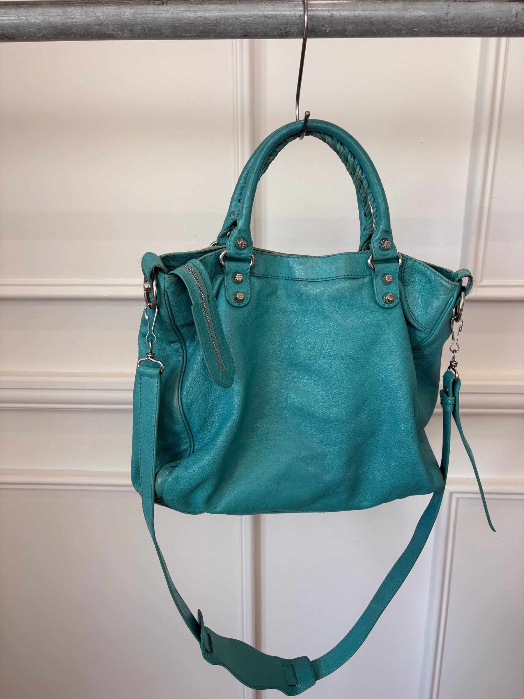 Balenciaga Turquoise Leather City Bag