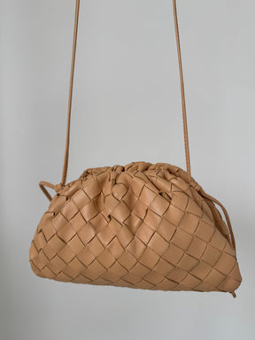 Bottega Veneta Mini Woven Clutch Almond