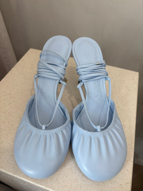 Studio Amelia Pale Blue Lace Up Heel, 37