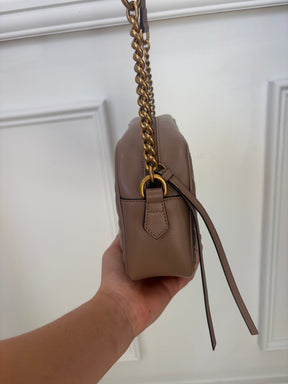 Gucci Beige Quilted Leather Marmont Camera Bag