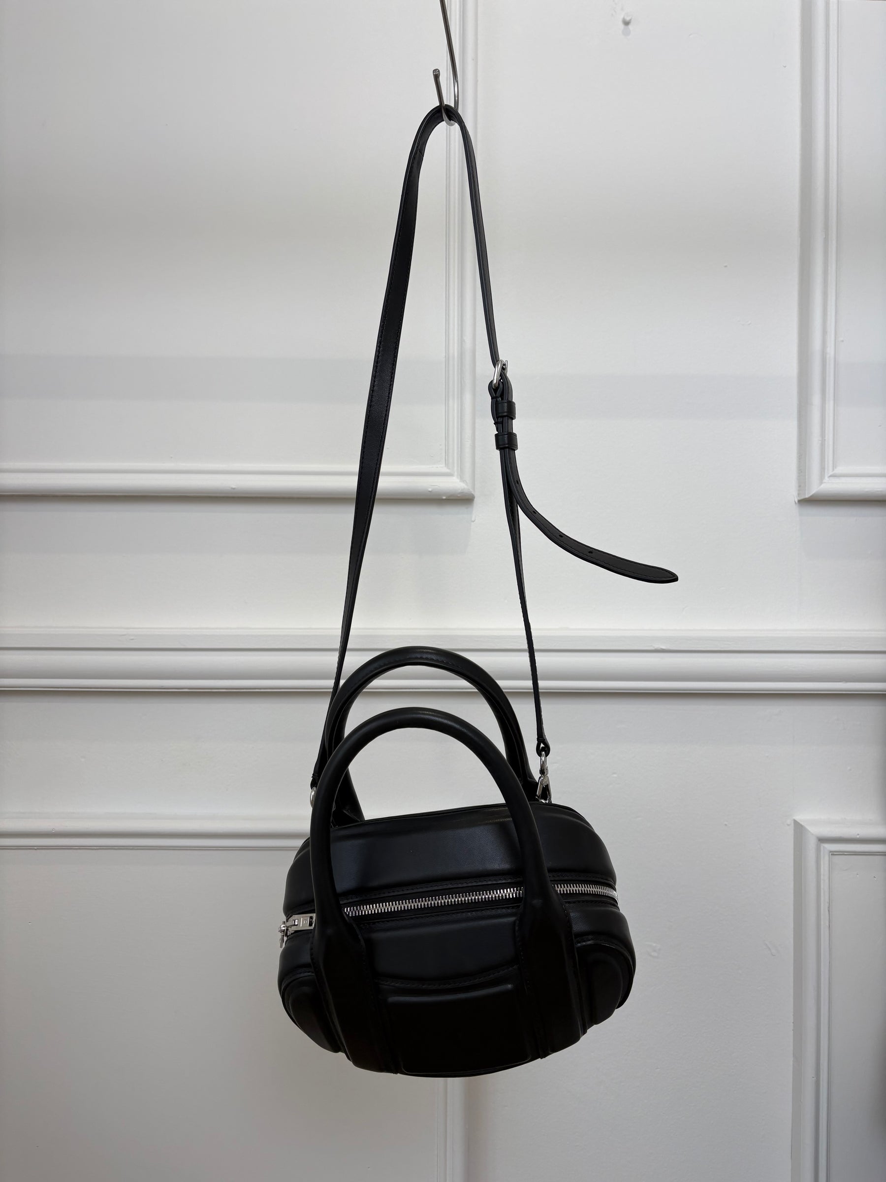 Alexander Wang Black Leather Small Rock Panelled Bag