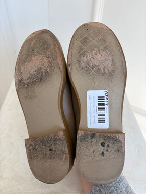 Chanel Dark Beige CC Turn Lock Loafers, 36.5 C