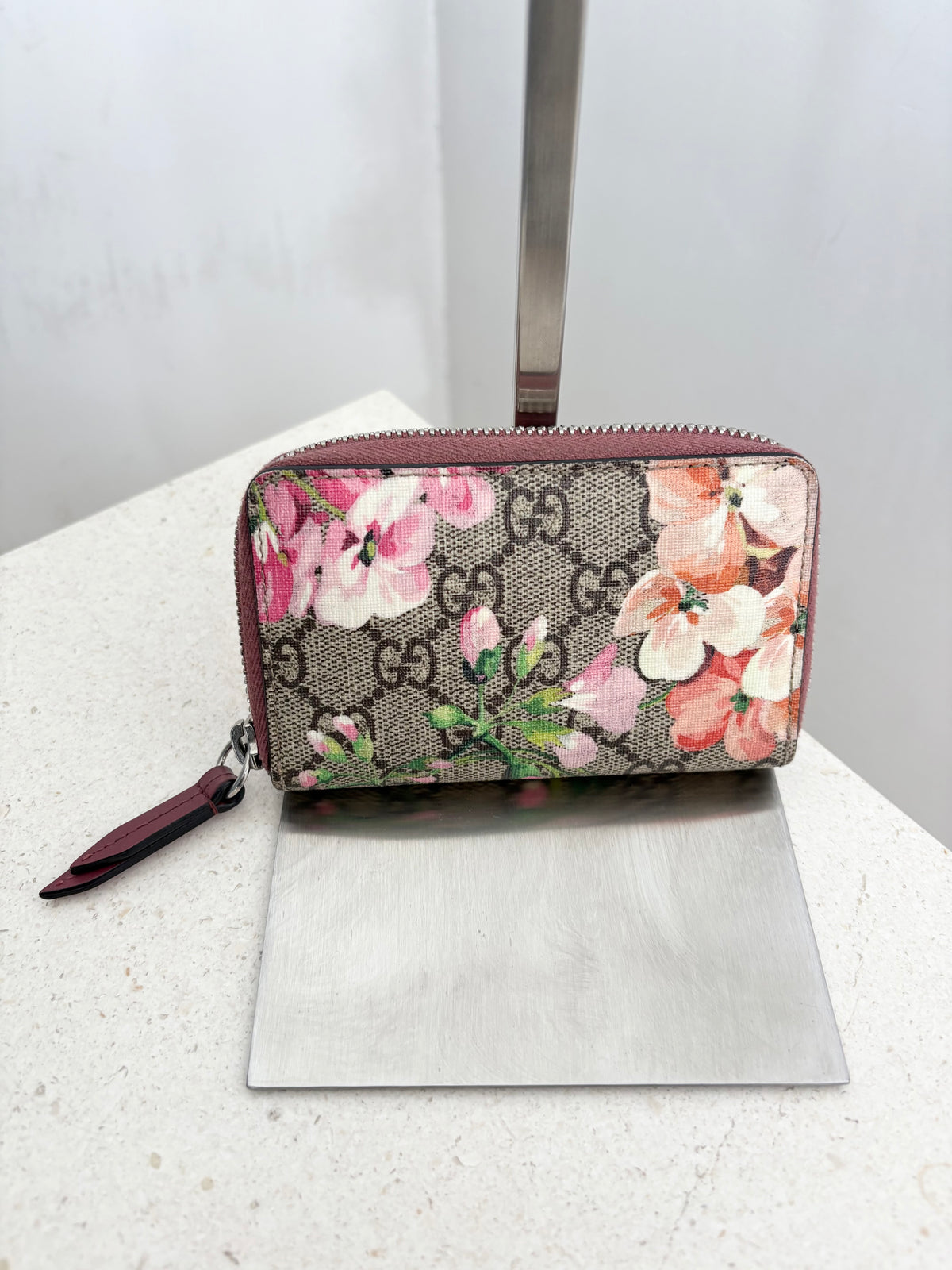 Gucci Blooms Mini Zip Around Wallet