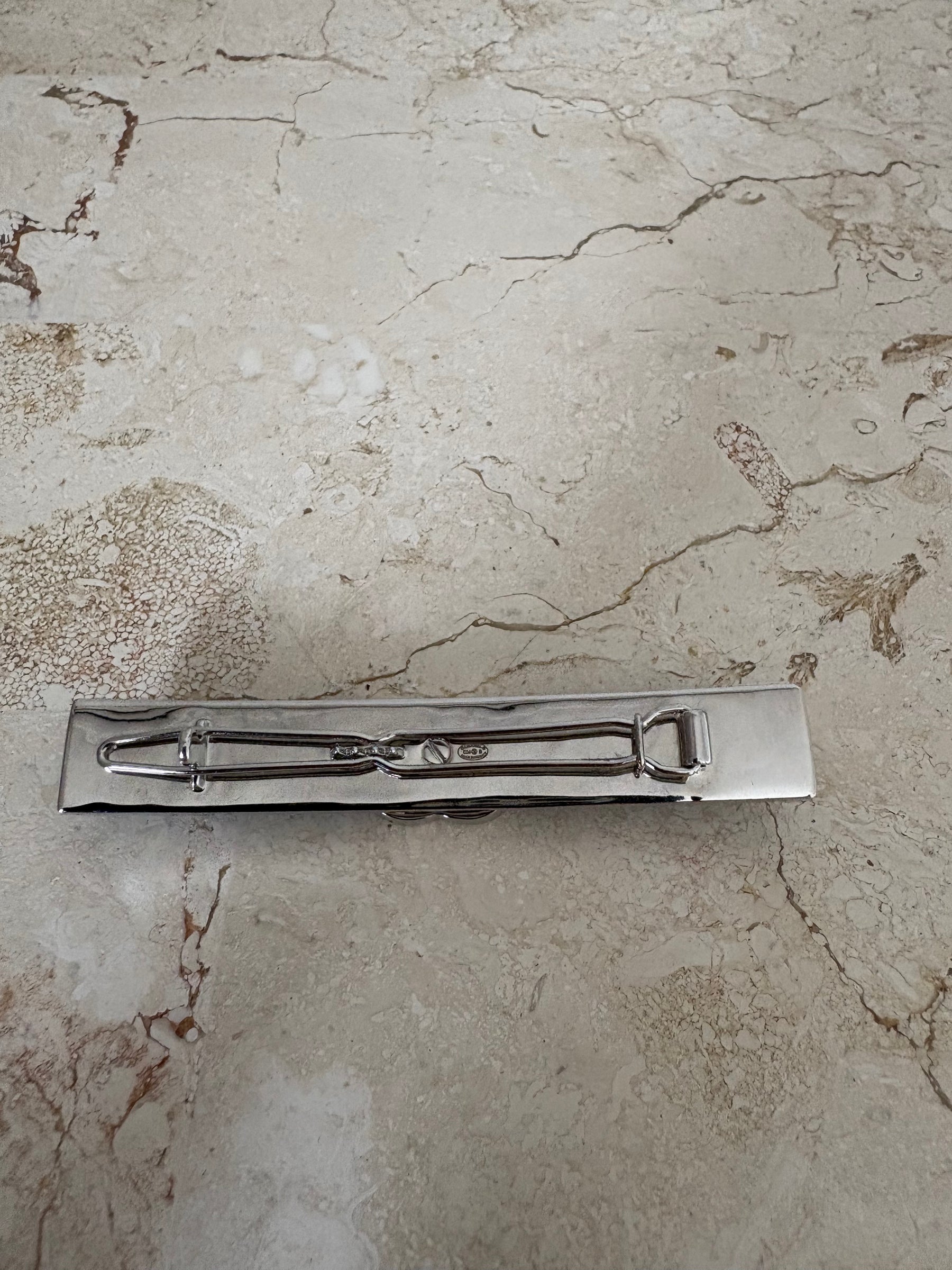 Chanel Silver and Denim Hair Clip