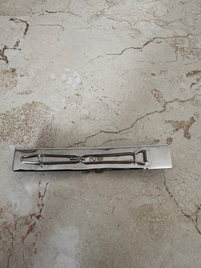 Chanel Silver and Denim Hair Clip