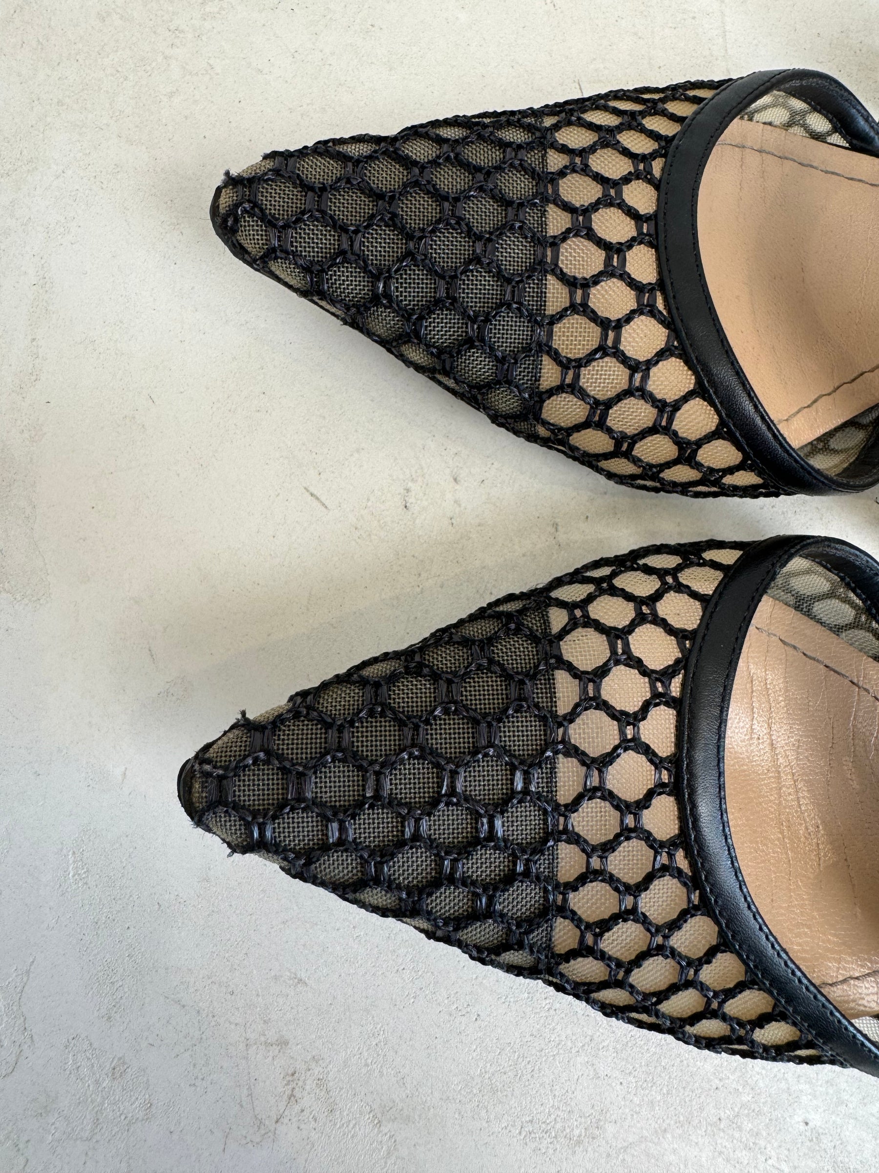 Dior D Mules Fishnet Black, 36