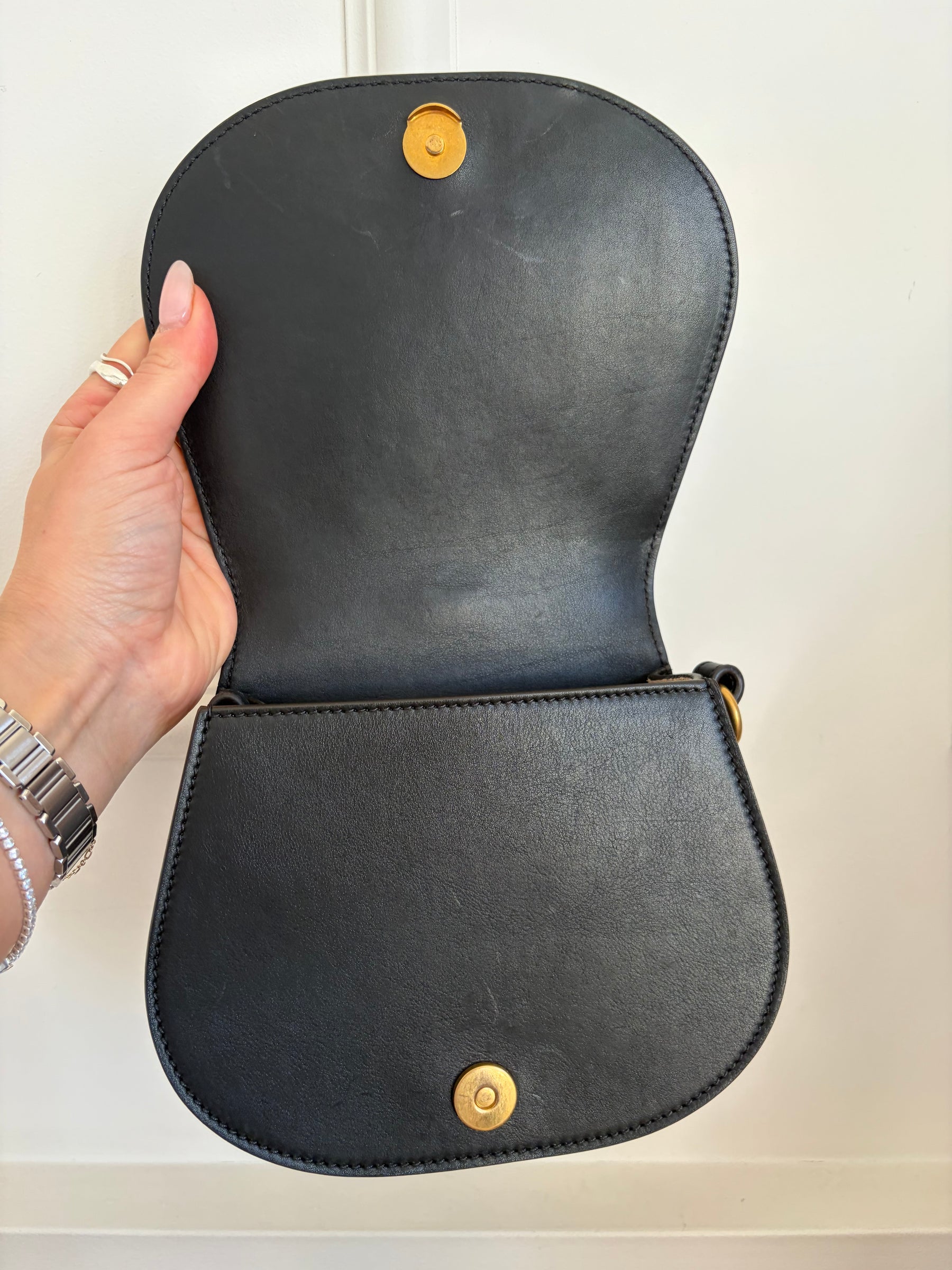 Chloé Black Leather and Suede Nile Bracelet Bag