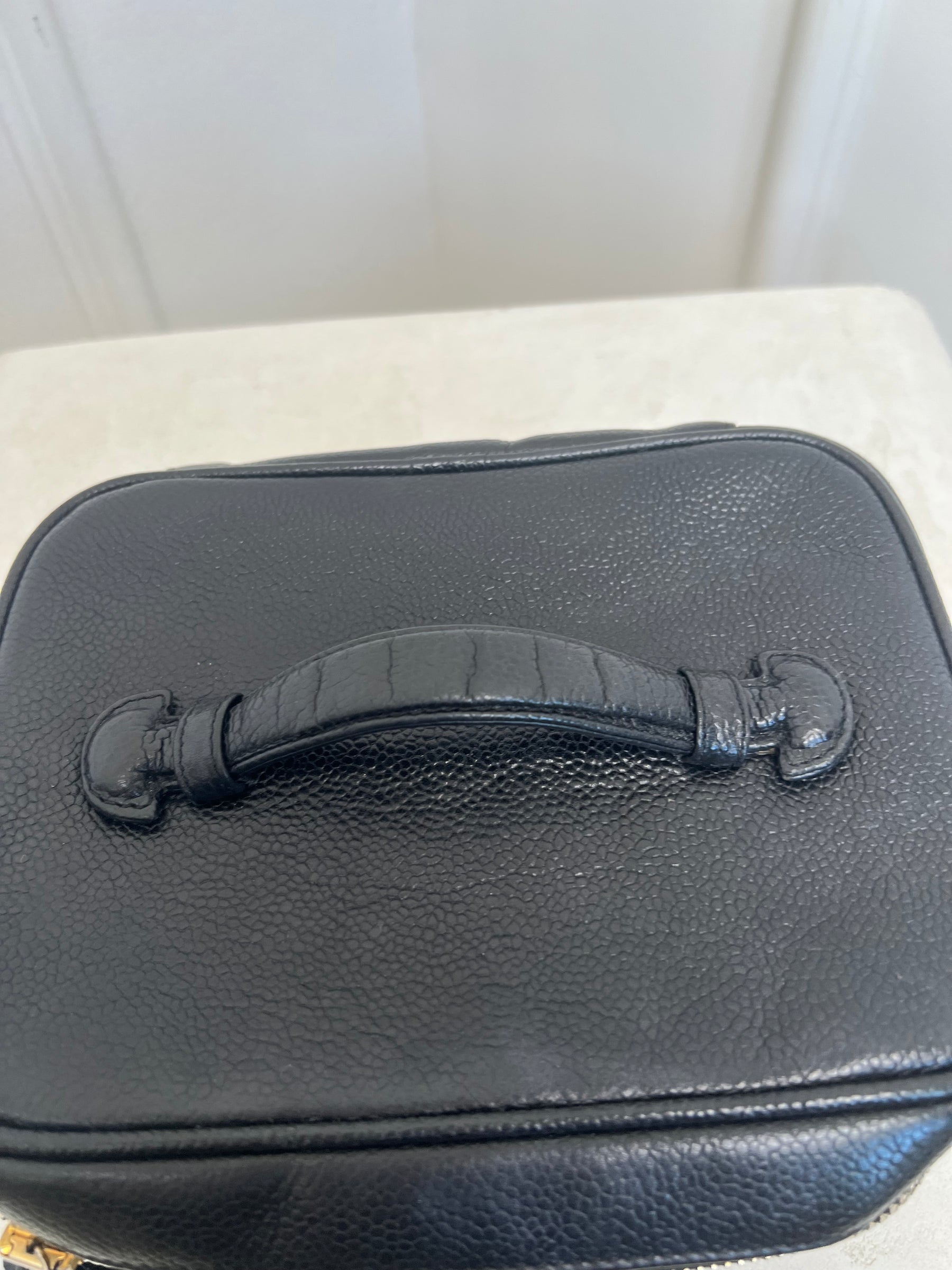 Chanel Black Leather Toiletry Case