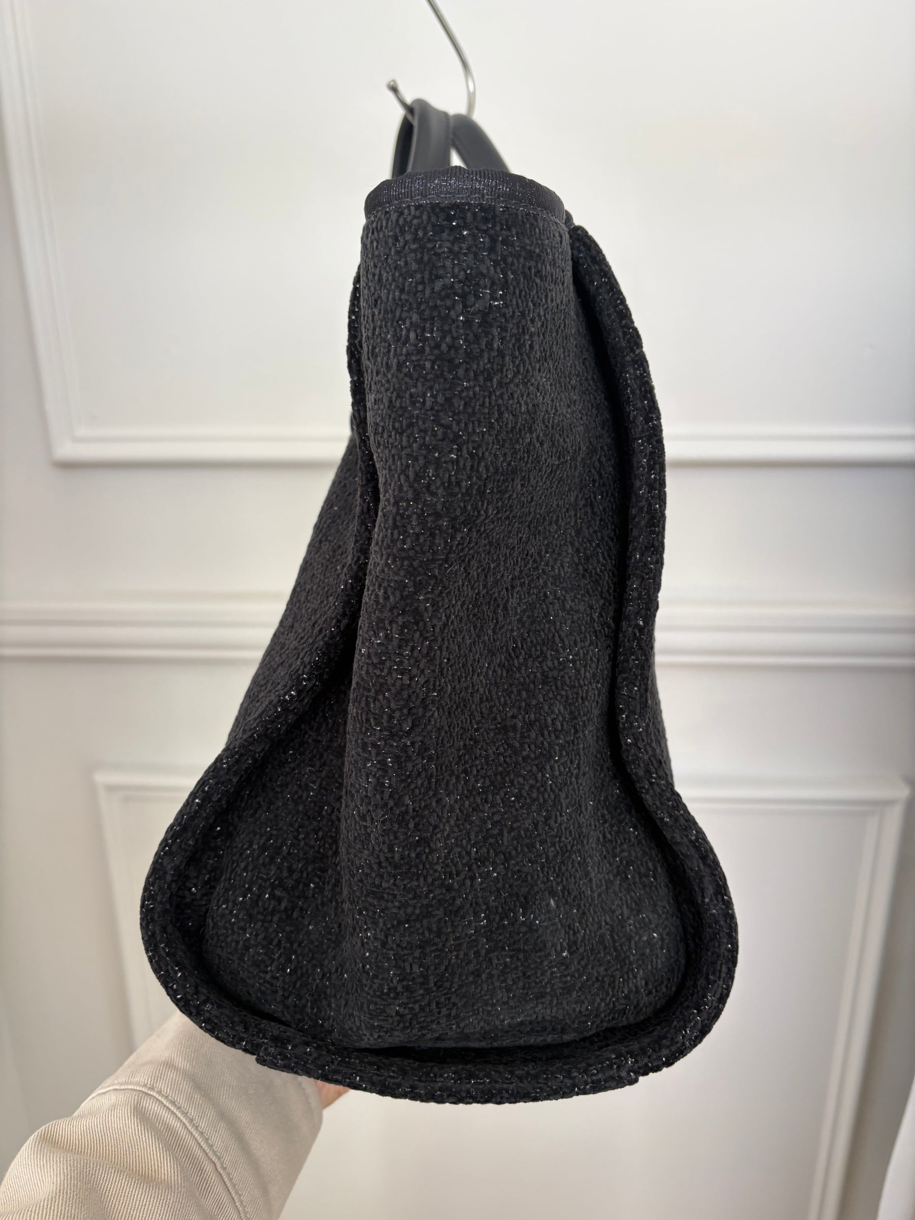 Chanel Deauville In Black Velour Weave
