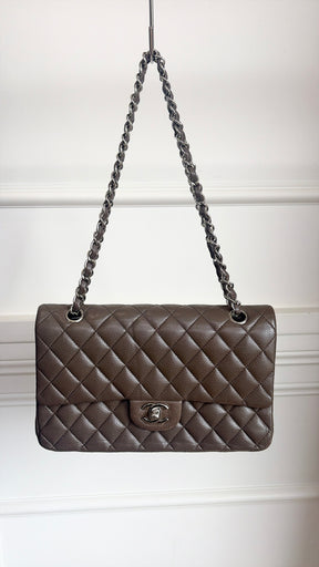 Chanel Taupe Caviar Leather Medium Classic Flap