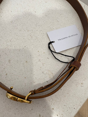 Gucci GG Marmont Thin Leather Belt Brown, 80 / 32