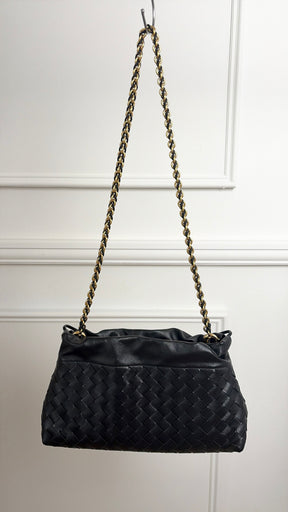 Bottega Veneta Black Intrecciato Leather 'Dustbag Notte' Bag