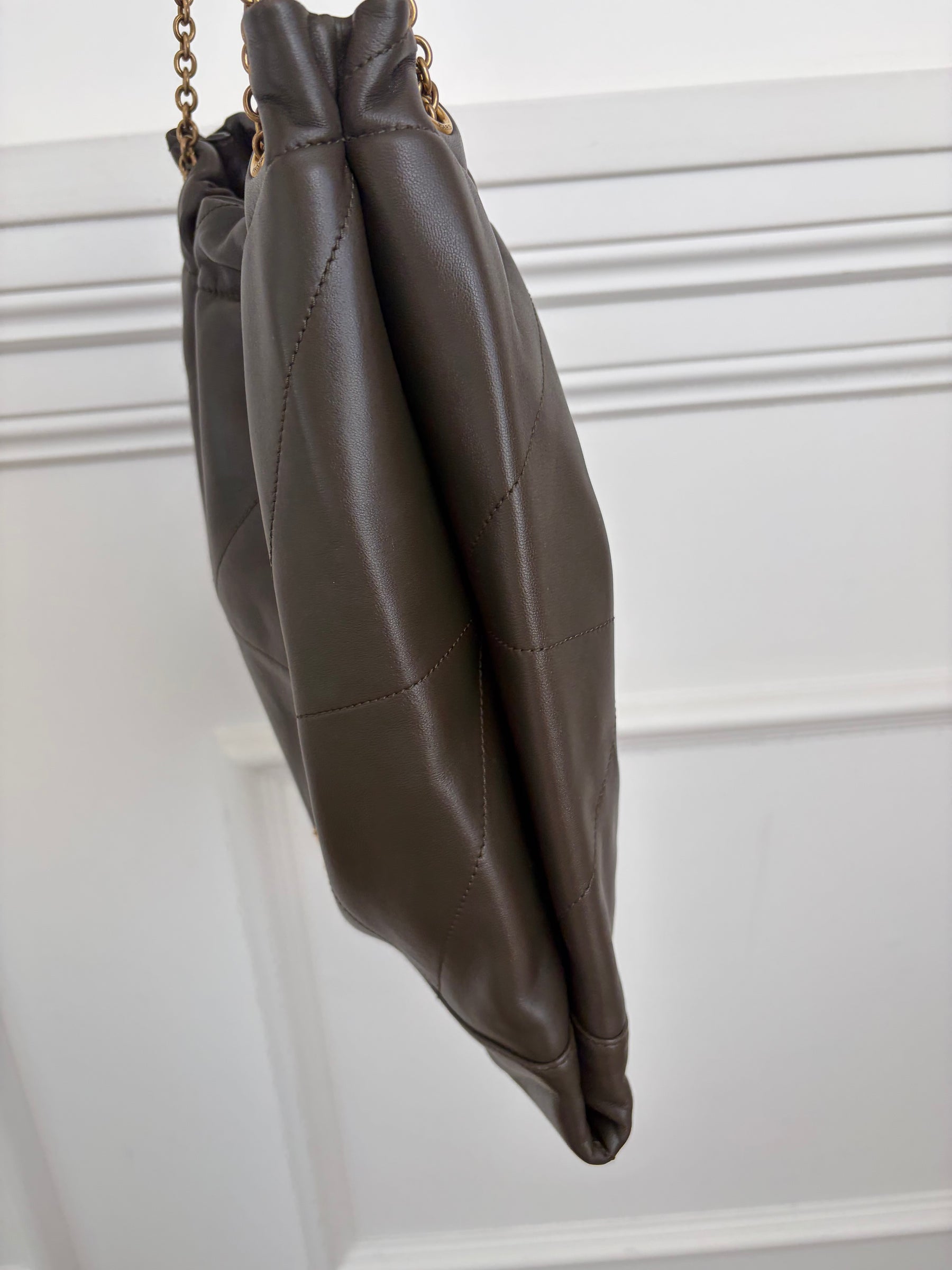 Saint Laurent Khaki Leather Jamie Shoulder Bag