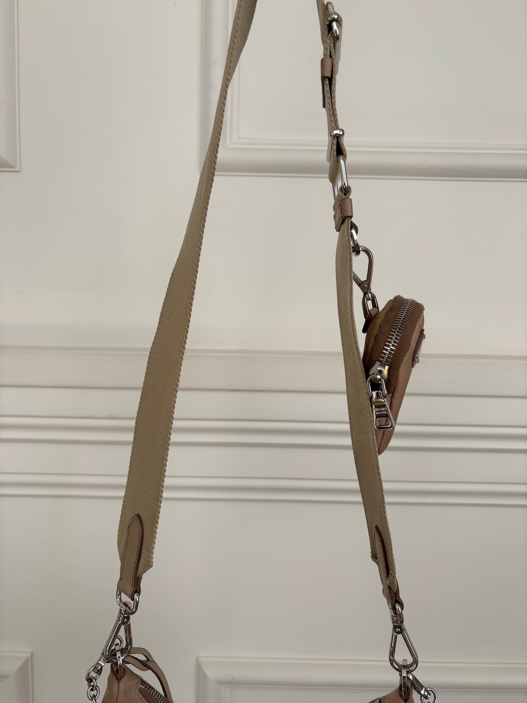 Prada Beige Re-Nylon Crossbody Bag