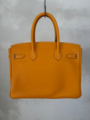 Hermès Marigold Togo Leather Birkin 30 with Gold Hardware