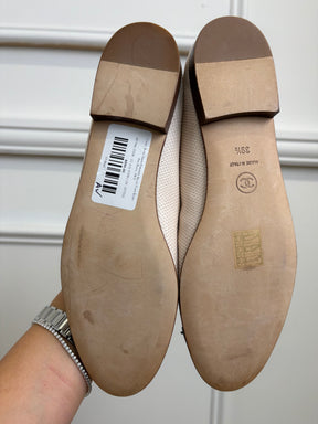 Chanel Blush Snake Embossed Ballet Flats Blush And Black, 39.5